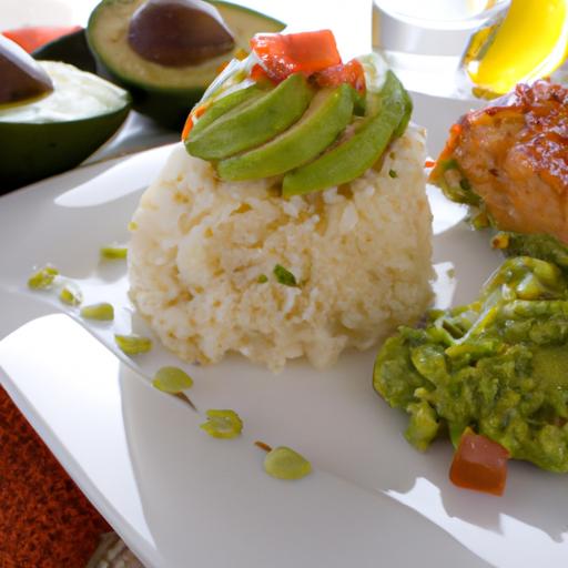 Avocado-Crusted Salmon with Rice