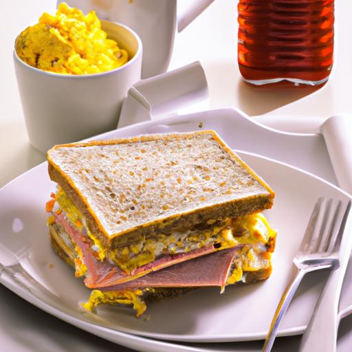 Spam, Eggs and Cheese Breakfast Sandwich