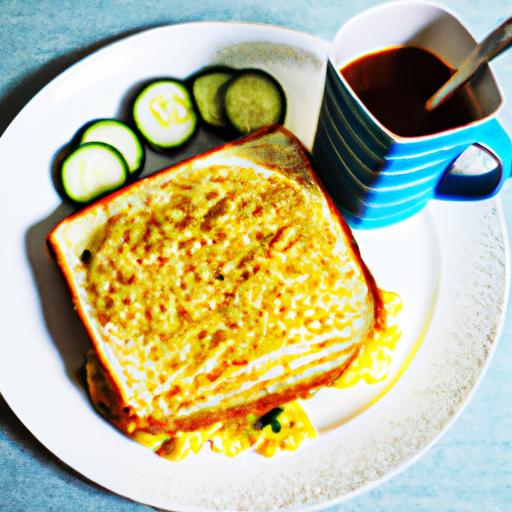Cheesy Noodle Omelette Toast