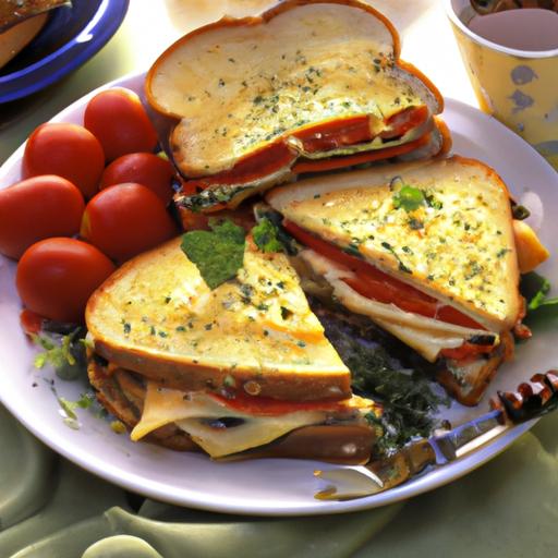 Grilled Garlic Tomato and Cheese Sandwich