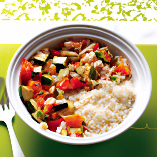 Mediterranean Chicken and Veggie Rice Bowl
