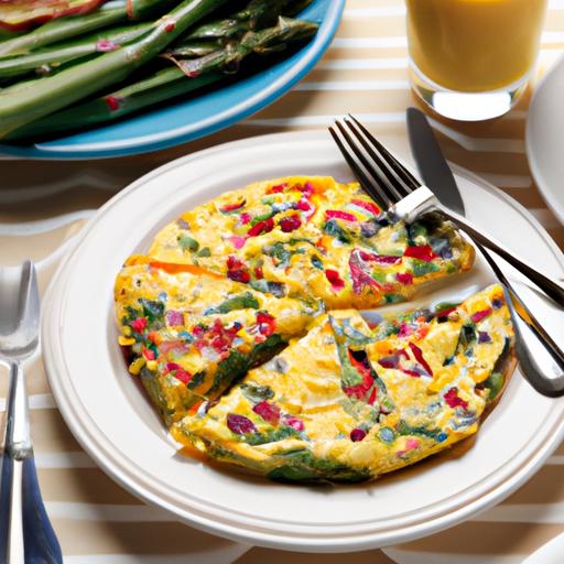 Pancetta and Cheddar Frittata with Peppers and Asparagus