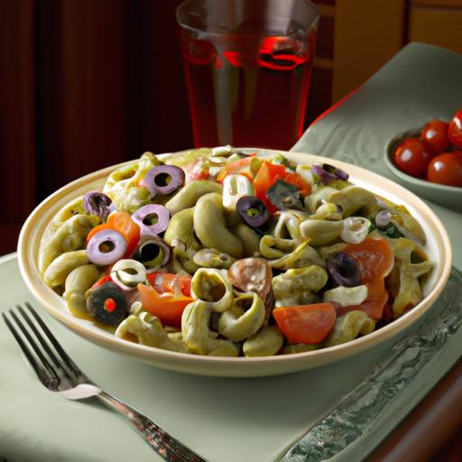 Pasta with Philadelphia, Olives, Tomatoes and Pesto