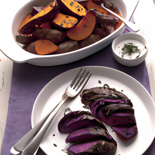 Roasted Purple Kumara Wedges