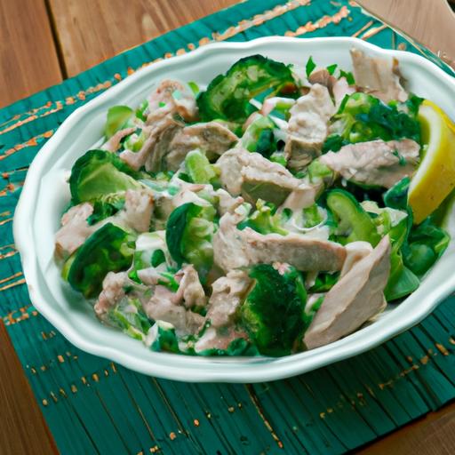 Tuna and Broccoli Salad with Cucumber Dill Dressing