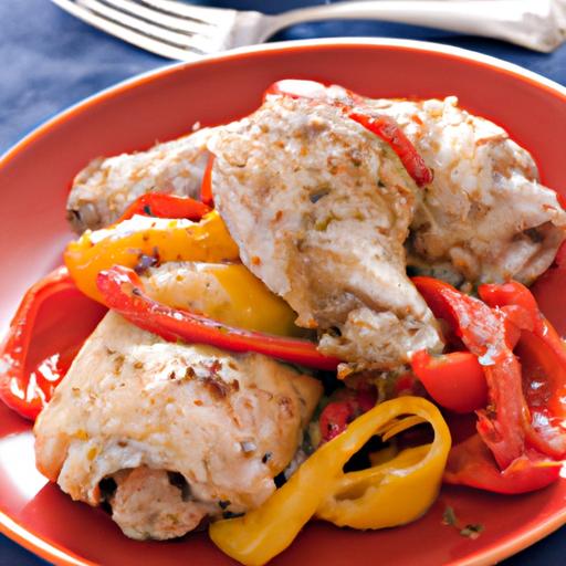 Lemon Pepper Chicken Thighs with Roasted Red Bell Pepper