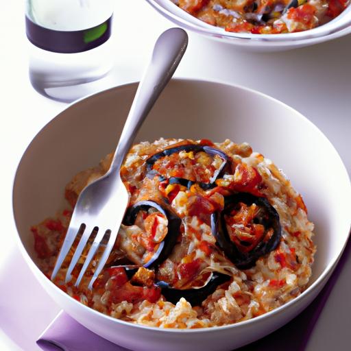 Eggplant Tomato Rice Skillet