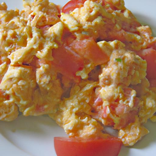 Scrambled Eggs with Onion and Tomato