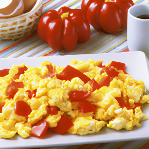 Scrambled Eggs with Tomato and Bell Pepper