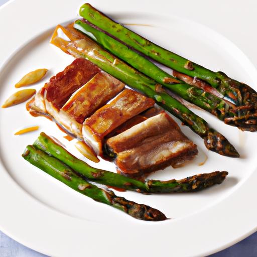 Pan-Seared Pork Belly with Garlic Asparagus