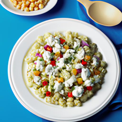 Chickpea and Cauliflower Rotini Salad with Goat Cheese Relish