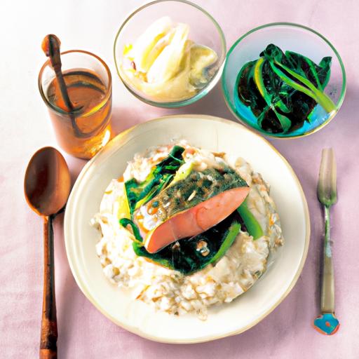 Garlic Salmon with Bok Choy and Rice