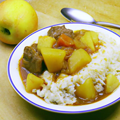 Beef and Potato Stew with Apple Rice