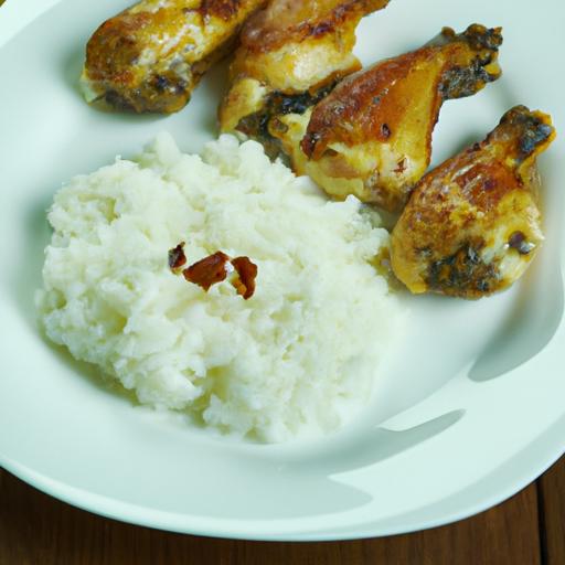 Garlic Butter Chicken Wings with Jasmine Rice