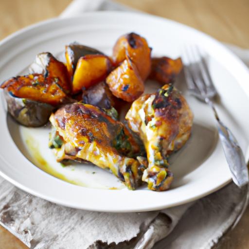 Roasted Chicken Thighs with Courgettes and Sweet Potato