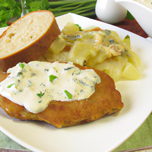 Panierter Putenschnitzel mit Kräuterbutter