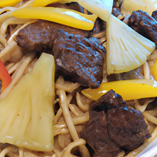 Pineapple Beef Stir-Fry with Noodles