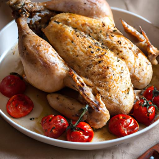 Roast Chicken with Dijon and Cherry Tomatoes