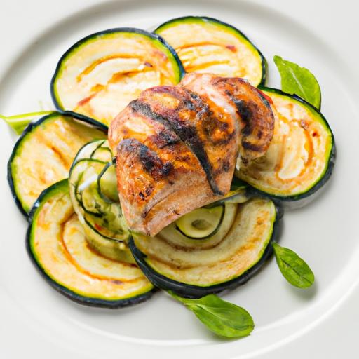 Grilled Chicken with Cucumber and Zucchini Salad