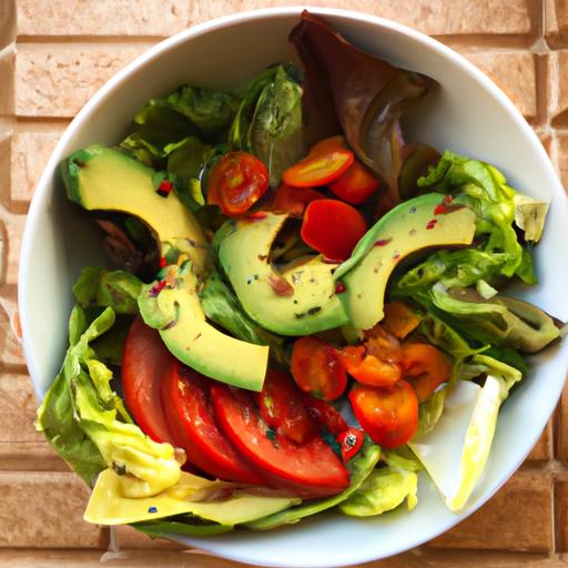 Aji Tomato Salad with Lettuce and Avocado