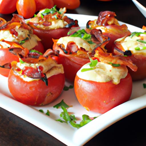 Tomato and Cheese Stuffed Bacon-Wrapped Tomatoes