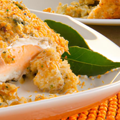 Baked Salmon with Herb Crusted Bread Crumbs