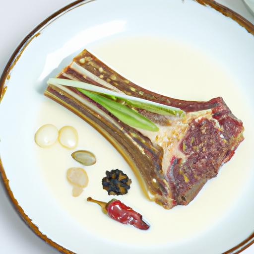 Braised Short Rib with Pistachio Scallion Milk Sauce