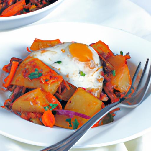 Potato and Carrot Hash with Egg